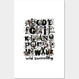 Funny wild swimming alphabet Posters and Art